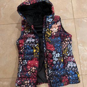adidas floral print puffer vest size s-m